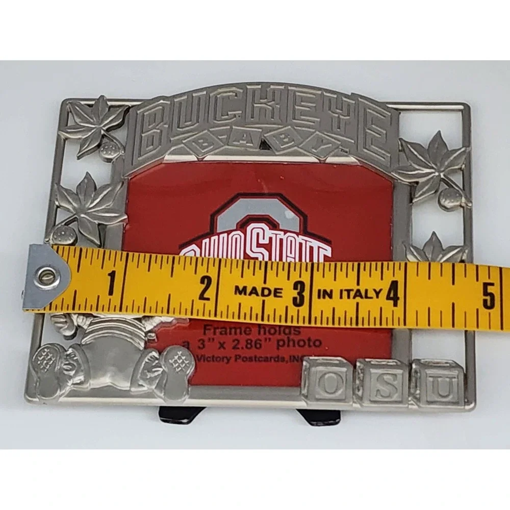 Victory Postcards Ohio State Buckeyes Picture Frame Baby Silver EXC OSU 3 in